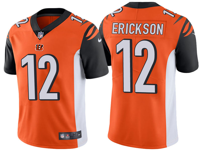 Cincinnati Bengals #12 Alex Erickson Orange Vapor Untouchable Limited Jersey With Super Bowl LVI Patch