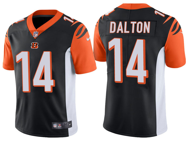 Cincinnati Bengals #14 Andy Dalton Black Vapor Untouchable Limited Jersey With Super Bowl LVI Patch