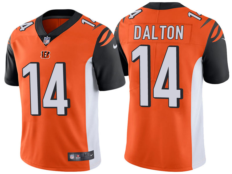 Cincinnati Bengals #14 Andy Dalton Orange Vapor Untouchable Limited Jersey With Super Bowl LVI Patch