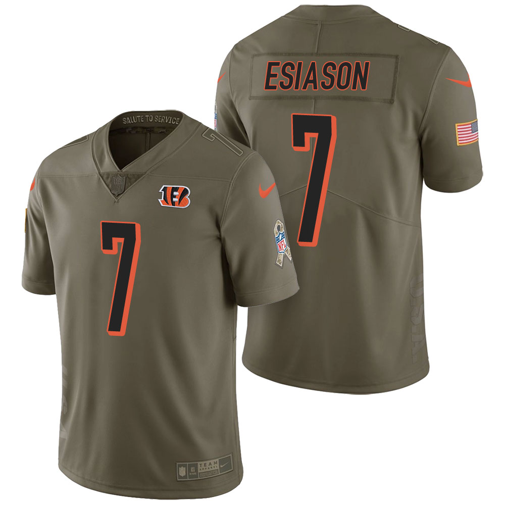 Cincinnati Bengals #7 Boomer Esiason Olive 2017 Salute to Service Limited Jersey Cincinnati Bengals #7 Boomer Esiason Olive 2017 Salute to Service Limited Jersey