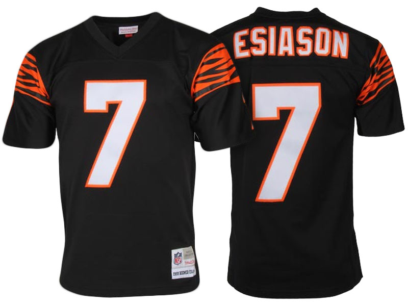 Cincinnati Bengals #7 Boomer Esiason Black 1989 Retired Player Vintage Replica Jersey Cincinnati Bengals #7 Boomer Esiason Black 1989 Retired Player Vintage Replica Jersey