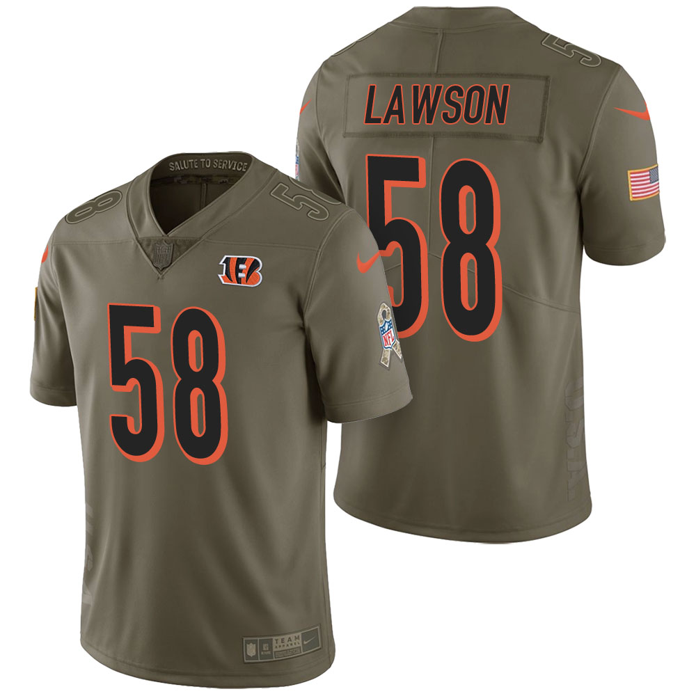 Cincinnati Bengals #58 Carl Lawson Olive 2017 Salute to Service Limited Jersey Cincinnati Bengals #58 Carl Lawson Olive 2017 Salute to Service Limited Jersey