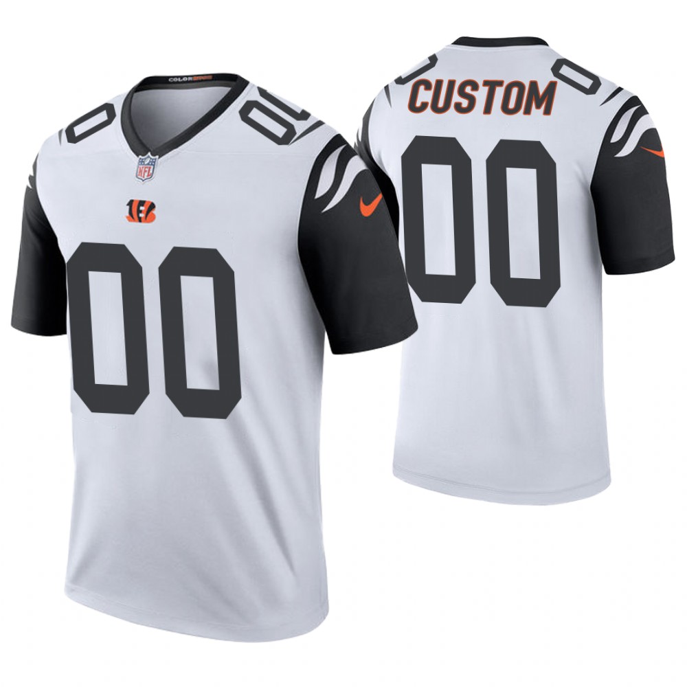 Cincinnati Bengals White Color Rush Legend Customized Jersey Cincinnati Bengals White Color Rush Legend Customized Jersey