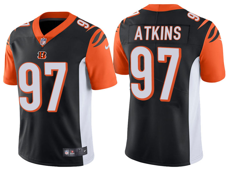 Cincinnati Bengals #97 Geno Atkins Black Vapor Untouchable Limited Jersey With Super Bowl LVI Patch Cincinnati Bengals #97 Geno Atkins Black Vapor Untouchable Limited Jersey With Super Bowl LVI Patch