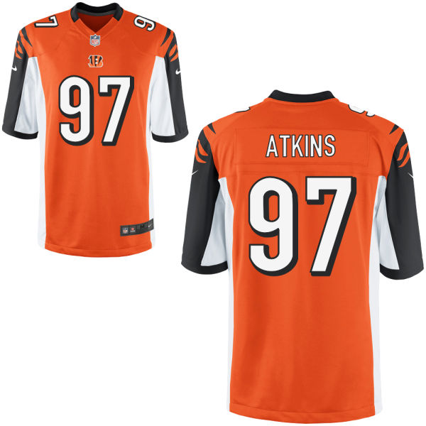 Cincinnati Bengals #97 Geno Atkins Orange Alternate Game Jersey With Super Bowl LVI Patch