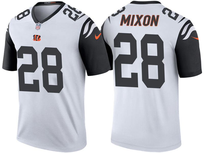 Cincinnati Bengals #28 Joe Mixon White Color Rush Legend Jersey Cincinnati Bengals #28 Joe Mixon White Color Rush Legend Jersey