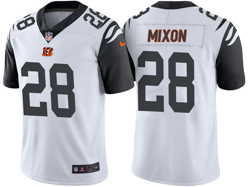Cincinnati Bengals #28 Joe Mixon White Color Rush Limited Jersey Cincinnati Bengals #28 Joe Mixon White Color Rush Limited Jersey