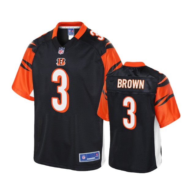 Youth Cincinnati Bengals #3 Jonathan Brown Black Player Pro Line Jersey With Super Bowl LVI Patch