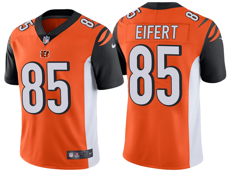 Cincinnati Bengals #85 Tyler Eifert Orange Vapor Untouchable Limited Jersey With Super Bowl LVI Patch