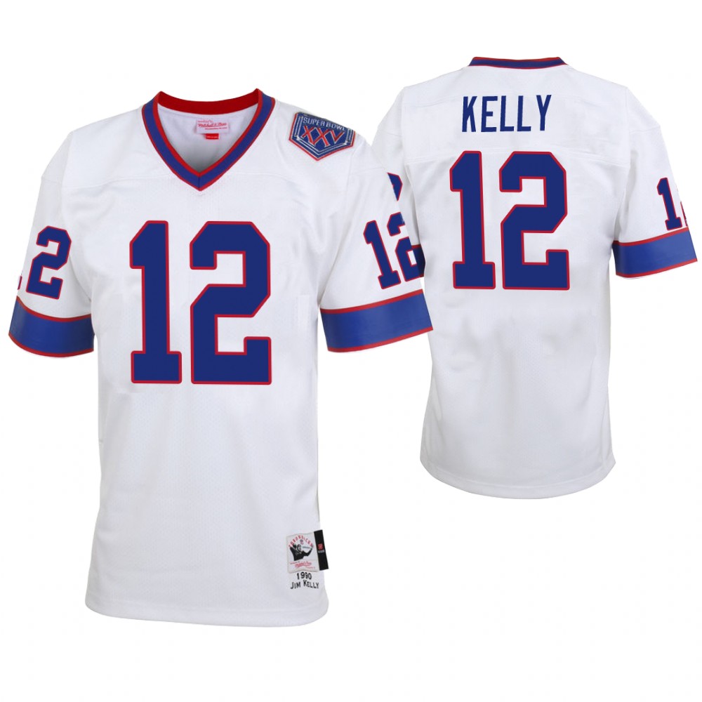 Buffalo Bills #12 Jim Kelly White Vintage Replica Retired Player Jersey Buffalo Bills #12 Jim Kelly White Vintage Replica Retired Player Jersey