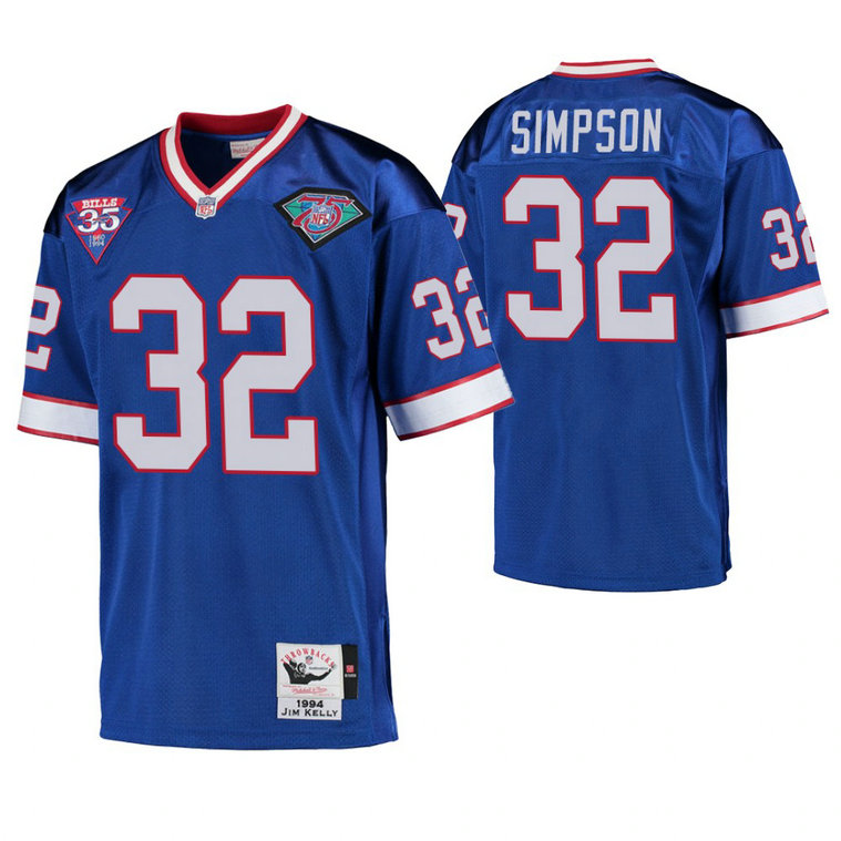 Buffalo Bills #32 O. J. Simpson Royal Vintage Replica Retired Player Jersey