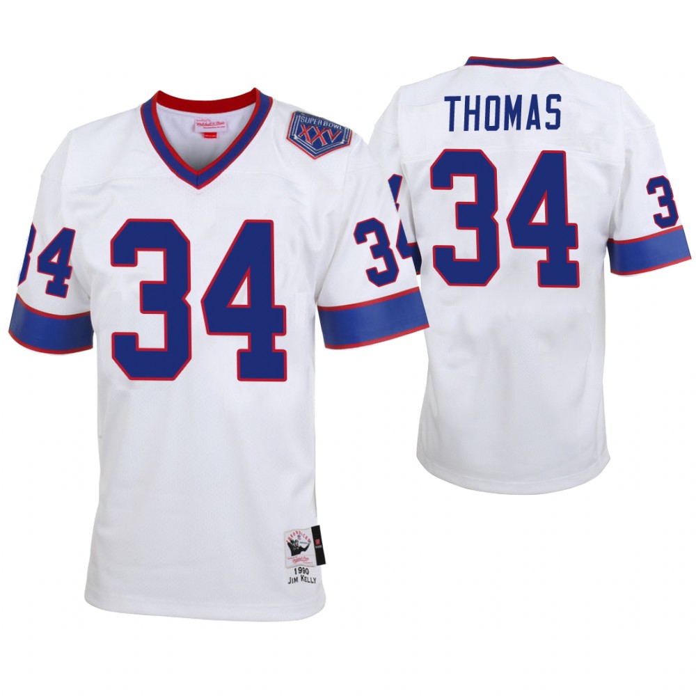 Buffalo Bills #34 Thurman Thomas White Vintage Replica Retired Player Jersey Buffalo Bills #34 Thurman Thomas White Vintage Replica Retired Player Jersey