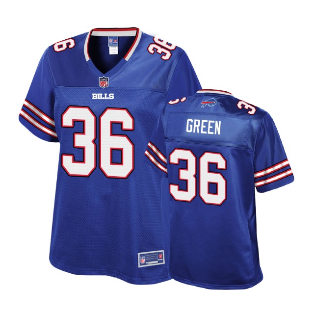 Women Buffalo Bills #36 Aaron Green Royal Player Pro Line Jersey Women Buffalo Bills #36 Aaron Green Royal Player Pro Line Jersey