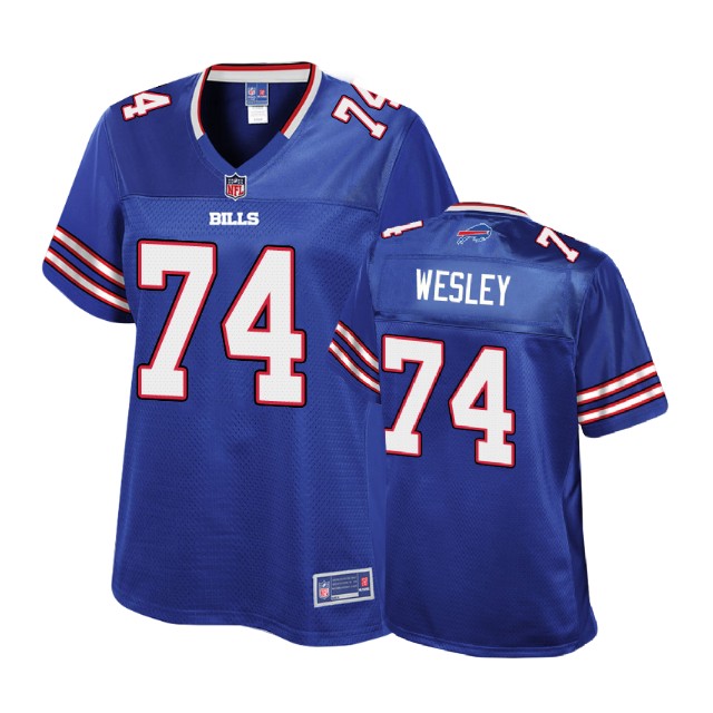 Women Buffalo Bills #74 De'Ondre Wesley Royal Player Pro Line Jersey