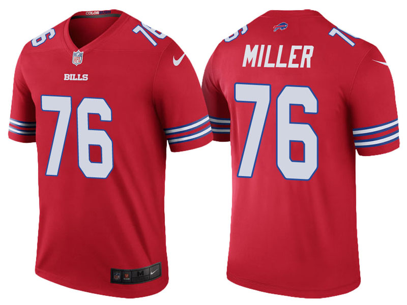 Buffalo Bills #76 John Miller Red Color Rush Legend Jersey Buffalo Bills #76 John Miller Red Color Rush Legend Jersey
