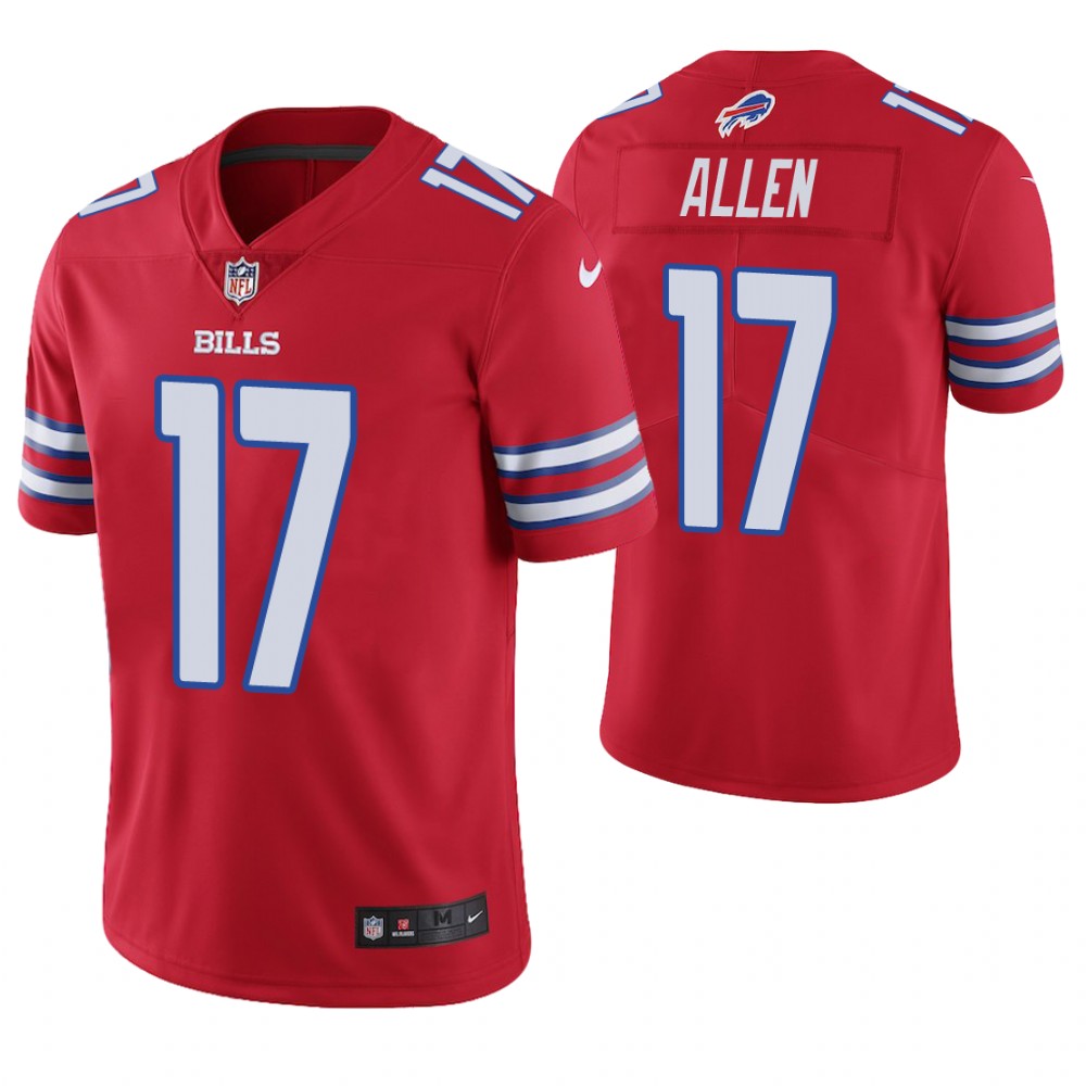 Buffalo Bills #17 Josh Allen Red Vapor Untouchable Color Rush Limited Jersey