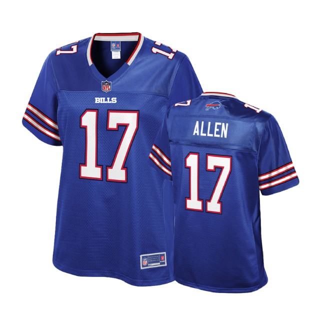 Women Buffalo Bills #17 Josh Allen Royal Player Pro Line Jersey