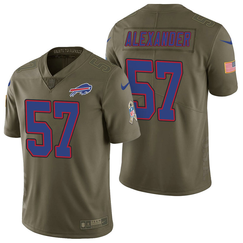 Buffalo Bills #57 Lorenzo Alexander Olive 2017 Salute to Service Limited Jersey