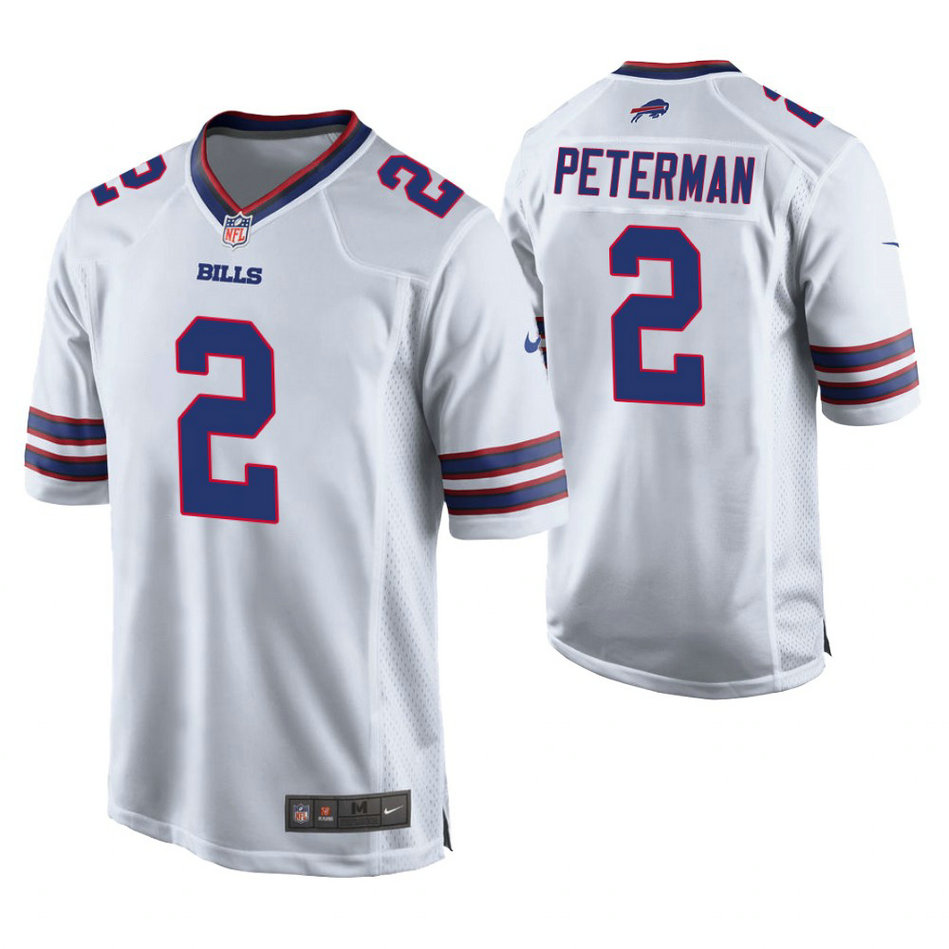 Buffalo Bills #2 Nathan Peterman White Game Jersey