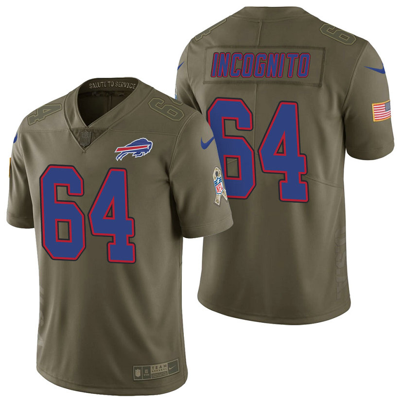 Buffalo Bills #64 Richie Incognito Olive 2017 Salute to Service Limited Jersey Buffalo Bills #64 Richie Incognito Olive 2017 Salute to Service Limited Jersey
