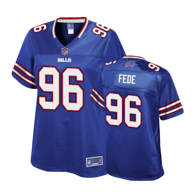 Women Buffalo Bills #96 Terrence Fede Royal Player Pro Line Jersey