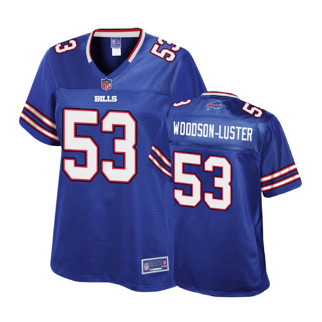 Women Buffalo Bills #53 Xavier Woodson-Luster Royal Player Pro Line Jersey Women Buffalo Bills #53 Xavier Woodson-Luster Royal Player Pro Line Jersey