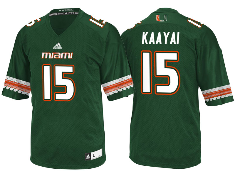 Brad Kaaya #15 Miami Hurricanes Green College Football Jersey