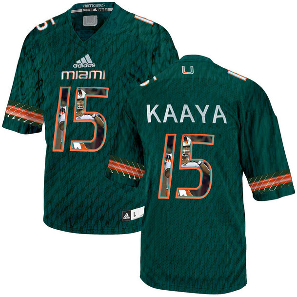 Brad Kaaya #15 Miami Hurricanes Green College Football Jersey Brad Kaaya #15 Miami Hurricanes Green College Football Jersey
