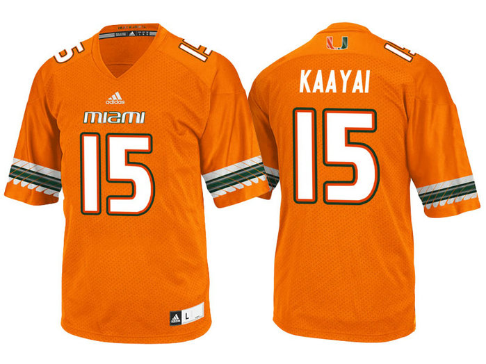 Brad Kaaya #15 Miami Hurricanes Orange College Football Jersey