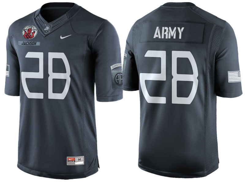 Brandon Jackson #28 Army Black Knights Anthracite Airborne Tribute College Football Jersey Brandon Jackson #28 Army Black Knights Anthracite Airborne Tribute College Football Jersey