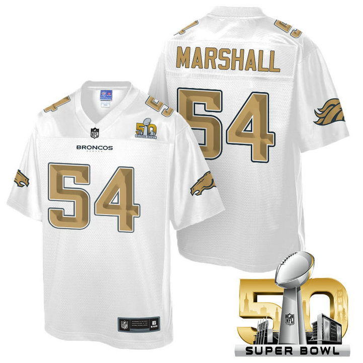 Denver Broncos #54 Brandon Marshall White 2016 Super Bowl 50 Pro Line Fashion Jersey Denver Broncos #54 Brandon Marshall White 2016 Super Bowl 50 Pro Line Fashion Jersey