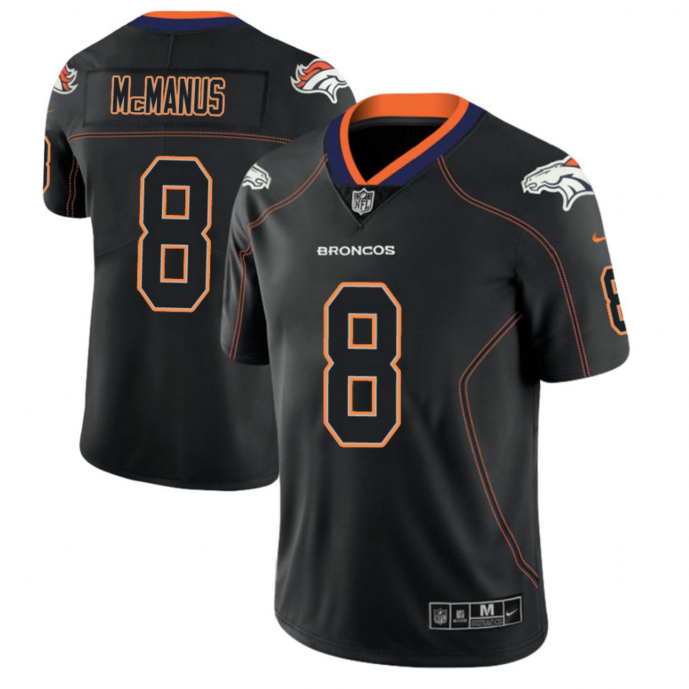 Denver Broncos #8 Brandon McManus 2018 Lights Out Color Rush Limited Black Jersey Denver Broncos #8 Brandon McManus 2018 Lights Out Color Rush Limited Black Jersey