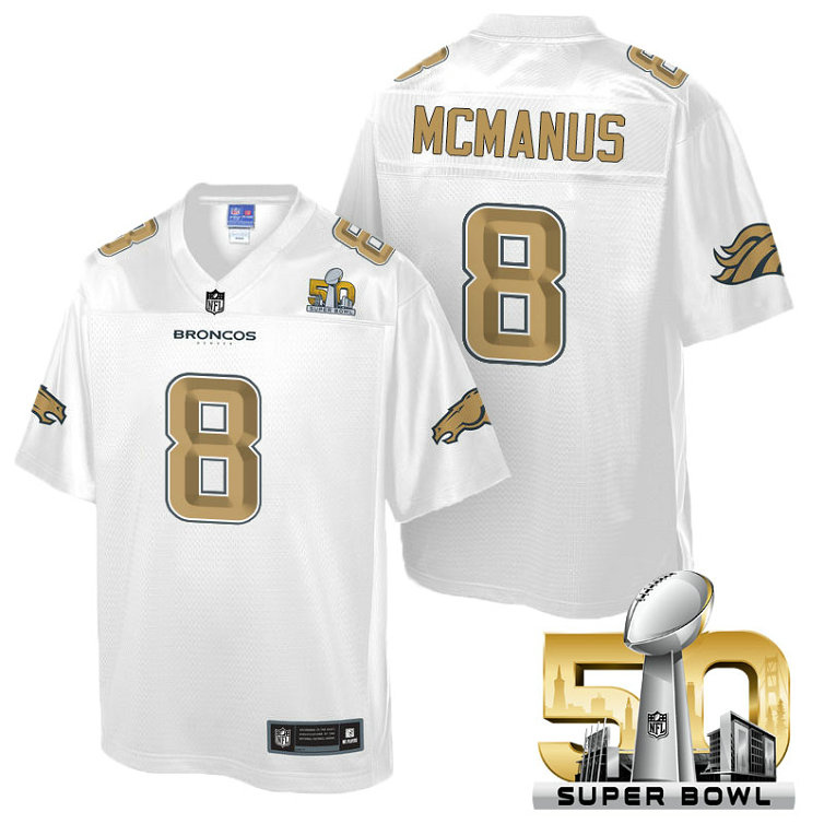 Denver Broncos #8 Brandon McManus White 2016 Super Bowl 50th Pro Line Fashion Jersey Denver Broncos #8 Brandon McManus White 2016 Super Bowl 50th Pro Line Fashion Jersey