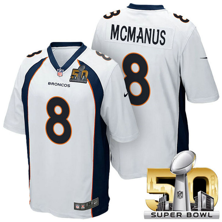AFC Champions Denver Broncos #8 Brandon McManus White 2016 Super Bowl 50 Limited Jersey AFC Champions Denver Broncos #8 Brandon McManus White 2016 Super Bowl 50 Limited Jersey