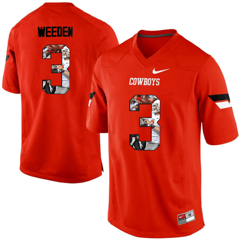 Brandon Weeden #3 Oklahoma State Cowboys Orange College Football Jersey