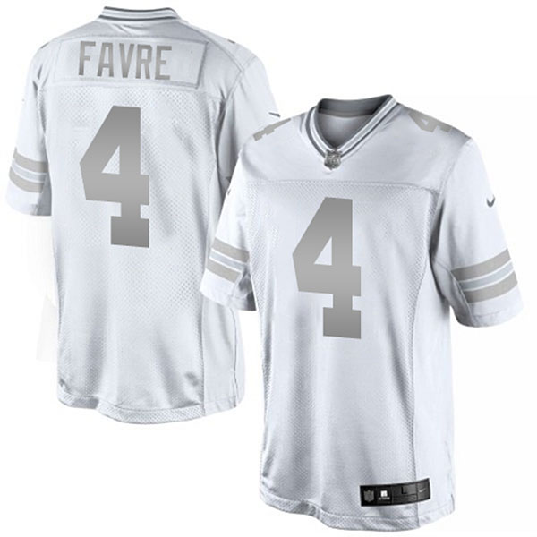 Green Bay Packers #4 Brett Favre White Platinum Limited Jersey