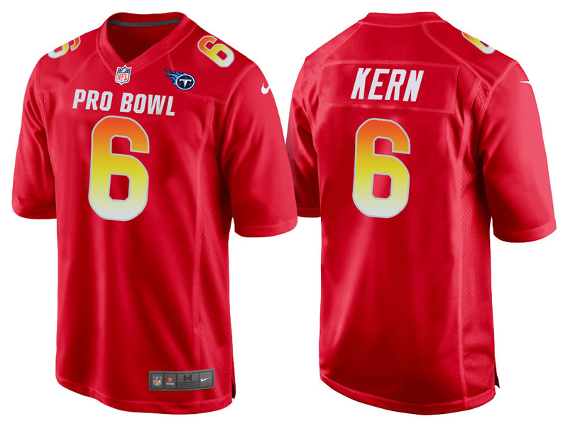 2018 Pro Bowl AFC Tennessee Titans #6 Brett Kern Red Game Jersey