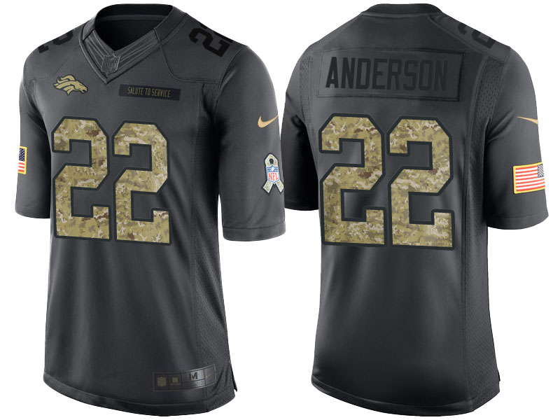 Denver Broncos #22 C.J. Anderson Anthracite 2016 Salute to Service Limited Jersey Denver Broncos #22 C.J. Anderson Anthracite 2016 Salute to Service Limited Jersey