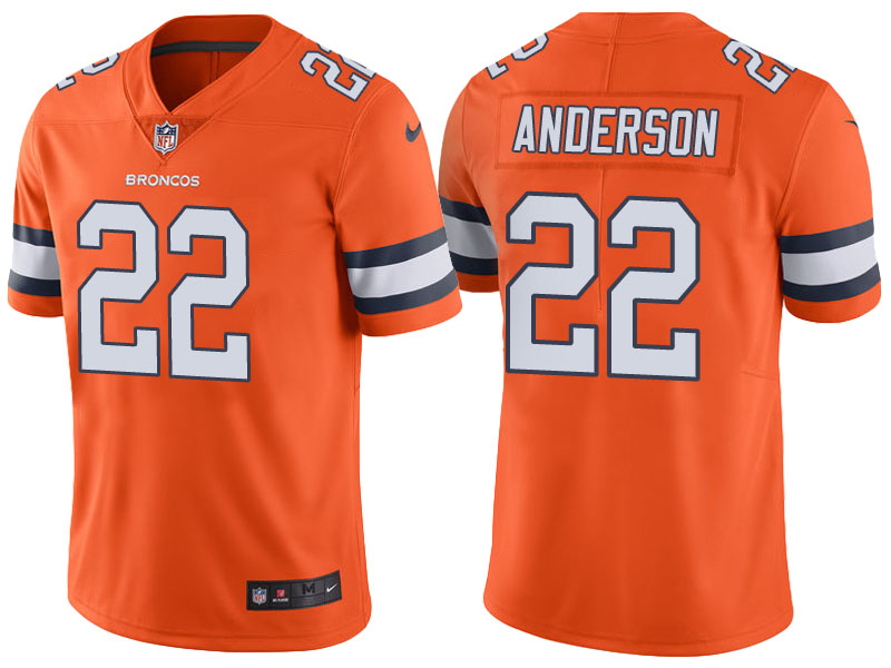 Denver Broncos #22 C.J. Anderson Orange Color Rush Limited Jersey Denver Broncos #22 C.J. Anderson Orange Color Rush Limited Jersey