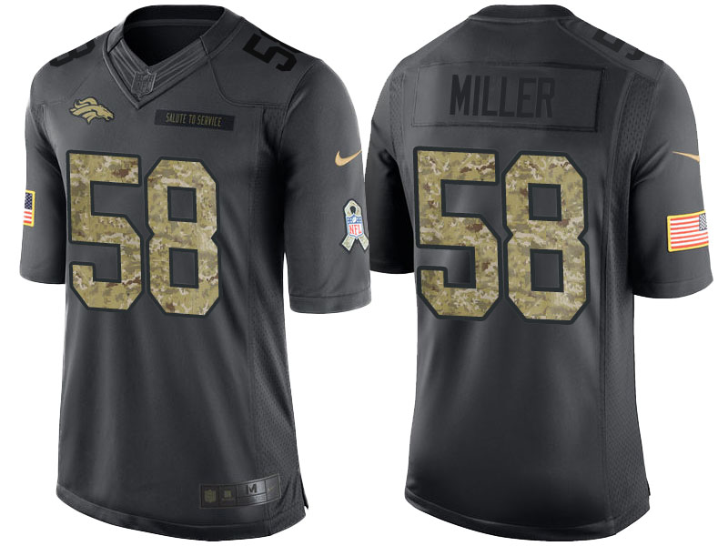 Denver Broncos #58 Von Miller Anthracite 2016 Salute to Service Limited Jersey Denver Broncos #58 Von Miller Anthracite 2016 Salute to Service Limited Jersey