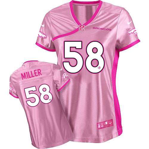 Women Denver Broncos #58 Von MillerBe Luv'd Pink Jersey Women Denver Broncos #58 Von MillerBe Luv'd Pink Jersey