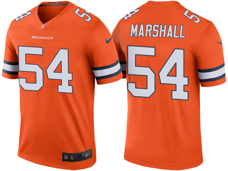 Denver Broncos #54 Brandon Marshall Orange Color Rush Legend Jersey Denver Broncos #54 Brandon Marshall Orange Color Rush Legend Jersey