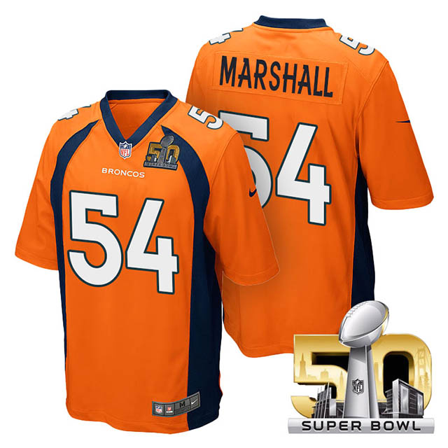 Youth Denver Broncos #54 Brandon Marshall Orange 2016 Super Bowl 50 Game Jersey Youth Denver Broncos #54 Brandon Marshall Orange 2016 Super Bowl 50 Game Jersey