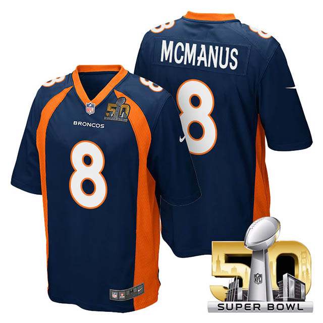 Youth Denver Broncos #8 Brandon McManus Navy Blue 2016 Super Bowl 50 Game Jersey Youth Denver Broncos #8 Brandon McManus Navy Blue 2016 Super Bowl 50 Game Jersey