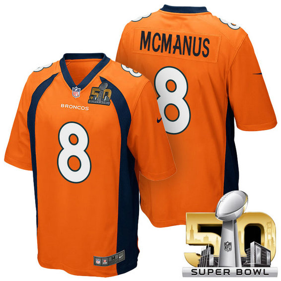 AFC Champions Denver Broncos #8 Brandon McManus Orange 2016 Super Bowl 50 Game Jersey AFC Champions Denver Broncos #8 Brandon McManus Orange 2016 Super Bowl 50 Game Jersey