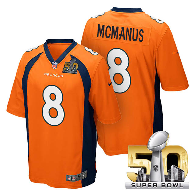 Youth Denver Broncos #8 Brandon McManus Orange 2016 Super Bowl 50 Game Jersey Youth Denver Broncos #8 Brandon McManus Orange 2016 Super Bowl 50 Game Jersey