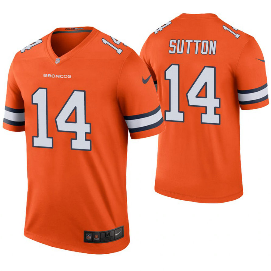 Denver Broncos #14 Courtland Sutton Orange Color Rush Legend Jersey