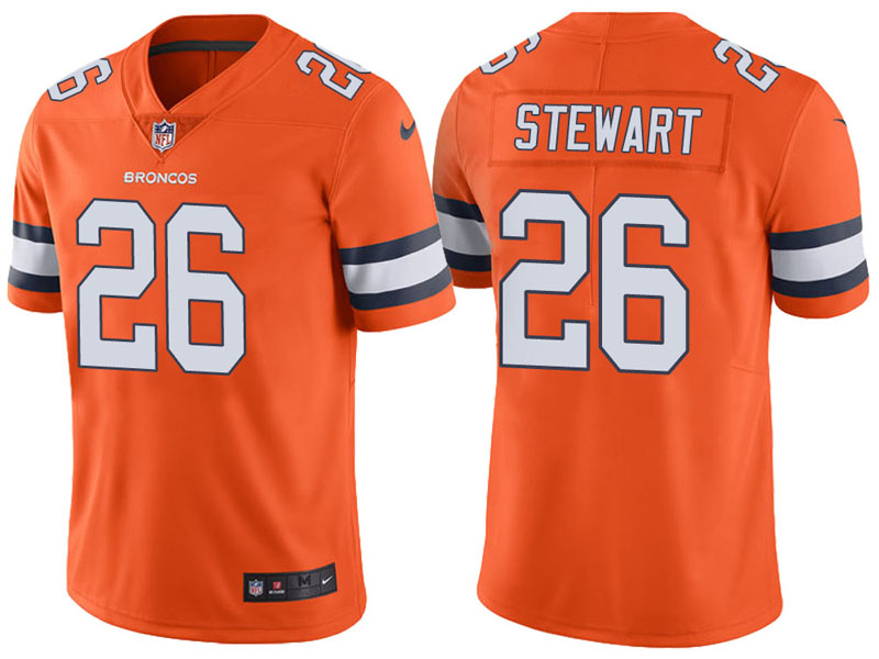 Denver Broncos #26 Darian Stewart Orange Vapor Untouchable Color Rush Limited Jersey