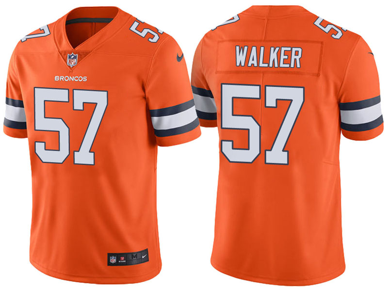 Denver Broncos #57 DeMarcus Walker Orange Vapor Untouchable Color Rush Limited Jersey