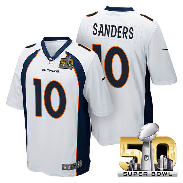 Youth Denver Broncos #10 Emmanuel Sanders White 2016 Super Bowl 50 Game Jersey Youth Denver Broncos #10 Emmanuel Sanders White 2016 Super Bowl 50 Game Jersey